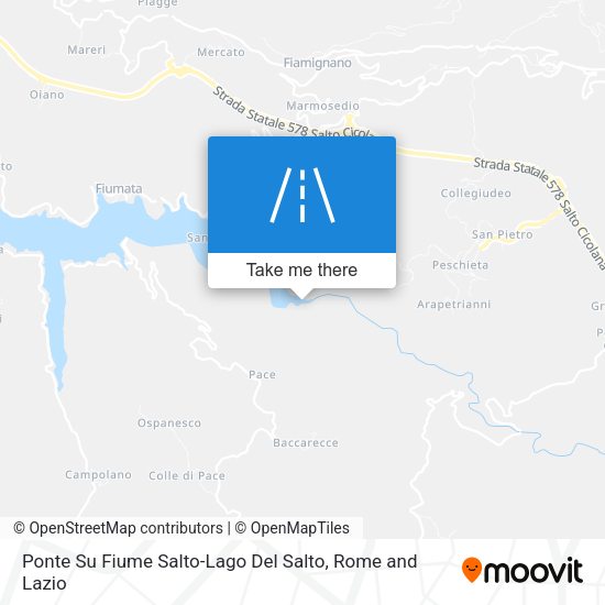Ponte Su Fiume Salto-Lago Del Salto map