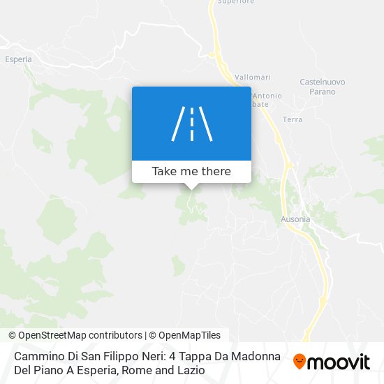 Cammino Di San Filippo Neri: 4 Tappa Da Madonna Del Piano A Esperia map