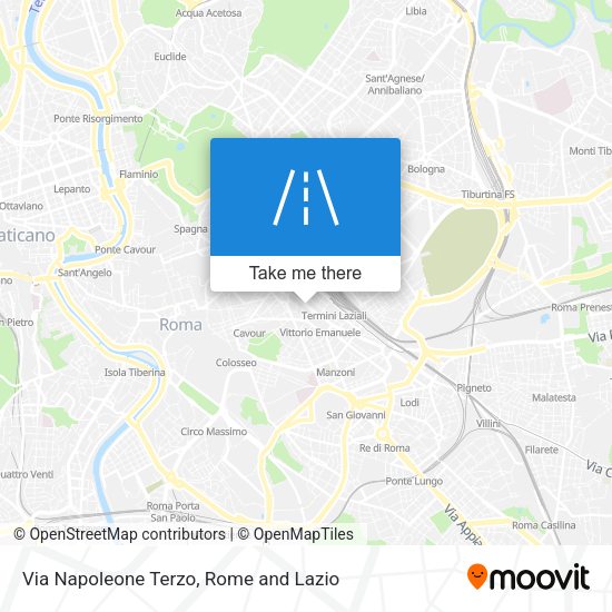 Via Napoleone Terzo map
