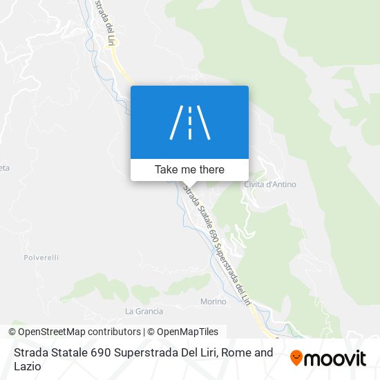 Strada Statale 690 Superstrada Del Liri map