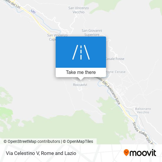 Via Celestino V map