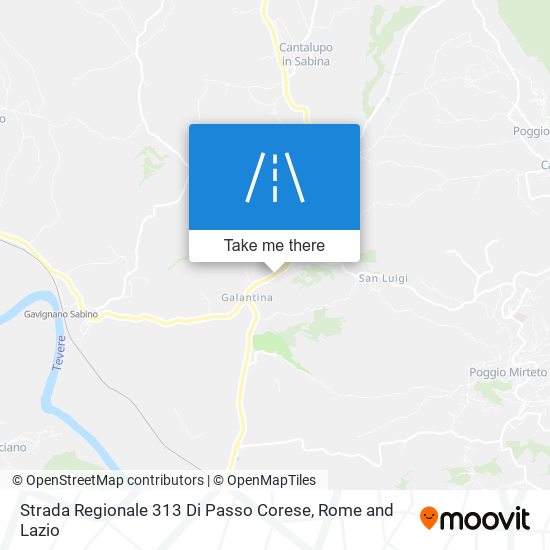 Strada Regionale 313 Di Passo Corese map