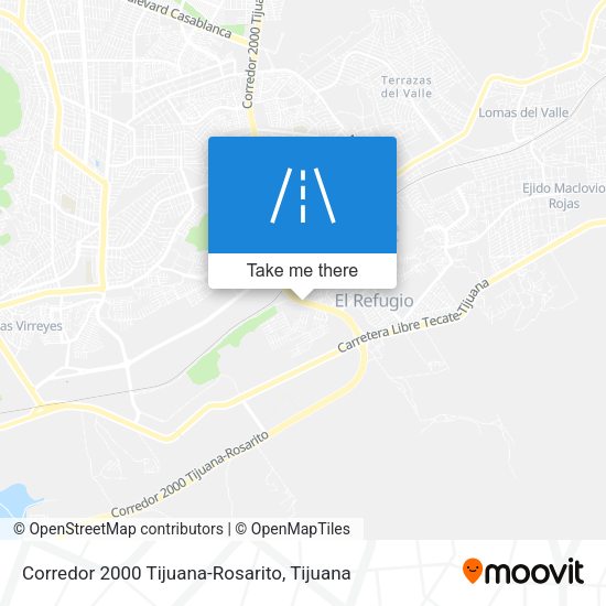 Corredor 2000 Tijuana-Rosarito map