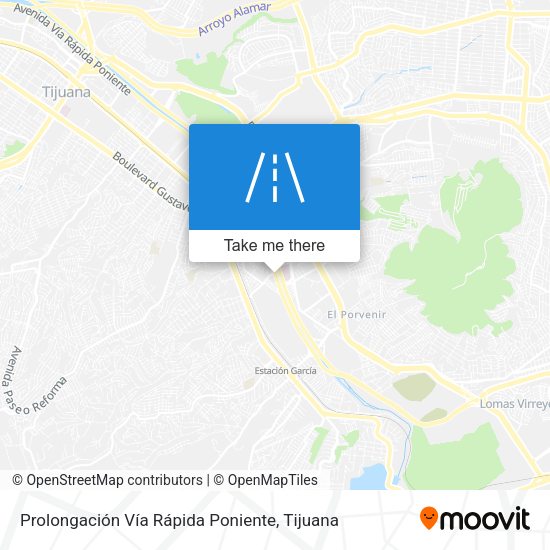 Mapa de Prolongación Vía Rápida Poniente