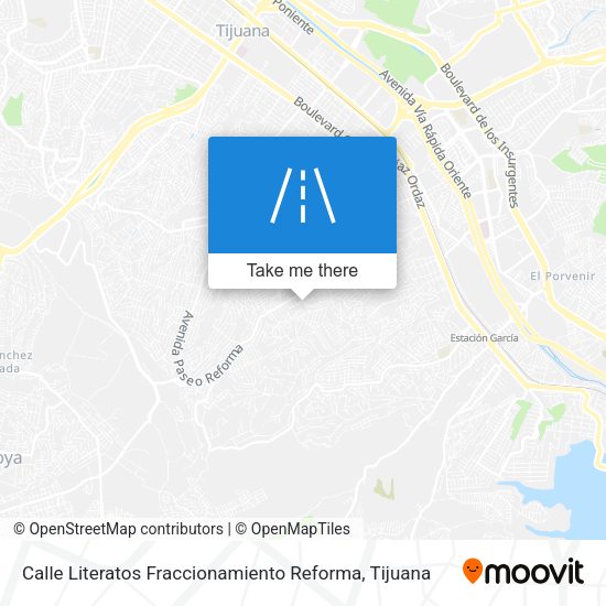 Calle Literatos Fraccionamiento Reforma map