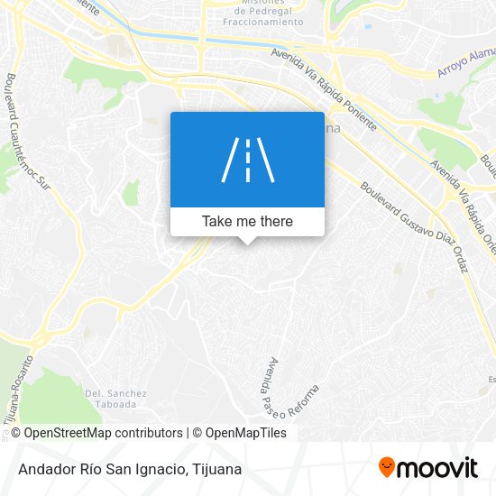 Andador Río San Ignacio map
