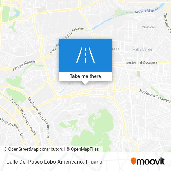 Calle Del Paseo Lobo Americano map
