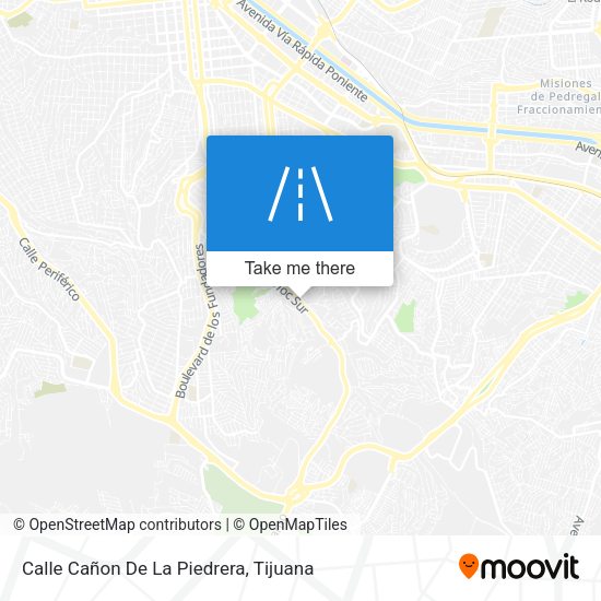 Mapa de Calle Cañon De La Piedrera