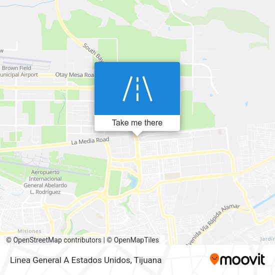 Linea General A Estados Unidos map