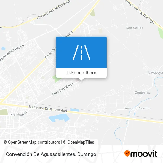 Convención De Aguascalientes map