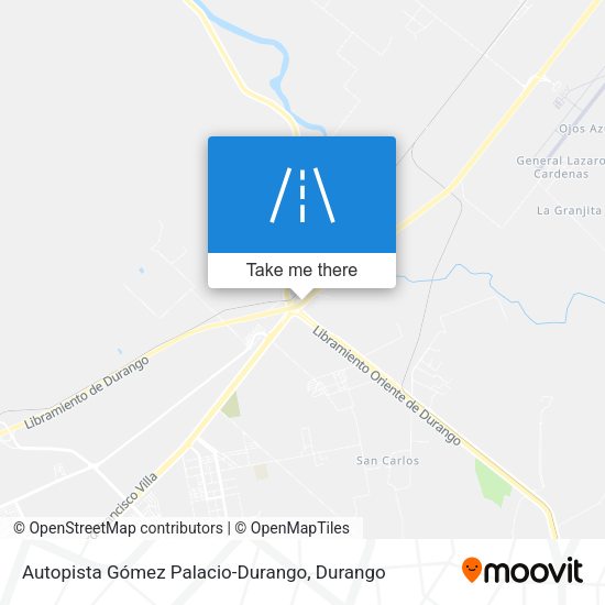 Autopista Gómez Palacio-Durango map