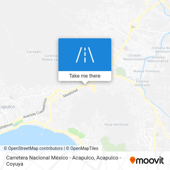 Carretera Nacional México - Acapulco map