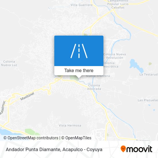 Andador Punta Diamante map