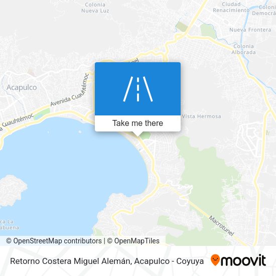 Retorno Costera Miguel Alemán map