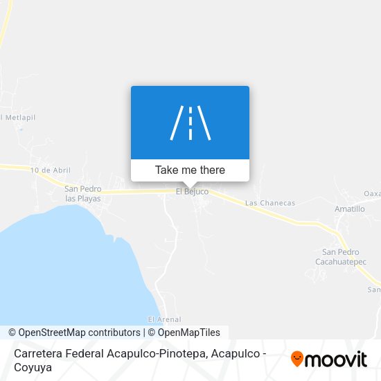 Carretera Federal Acapulco-Pinotepa map