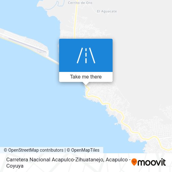 Mapa de Carretera Nacional Acapulco-Zihuatanejo