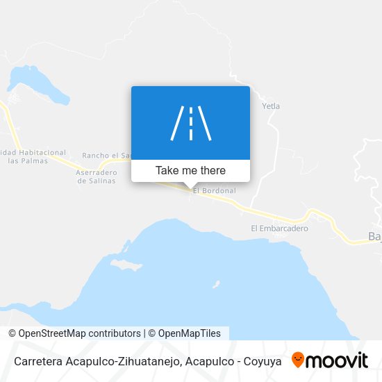 Carretera Acapulco-Zihuatanejo map