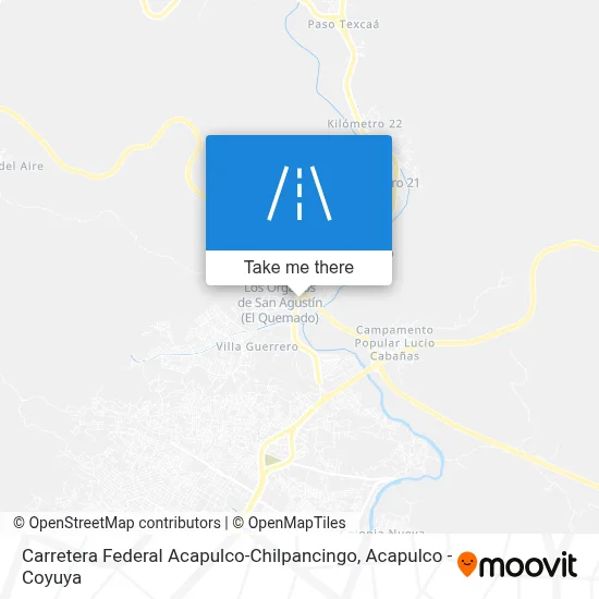 Carretera Federal Acapulco-Chilpancingo map