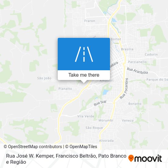 Rua José W. Kemper map