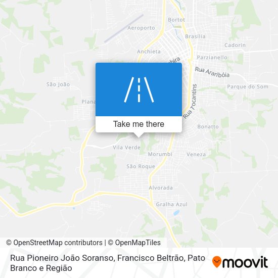 Rua Pioneiro João Soranso map