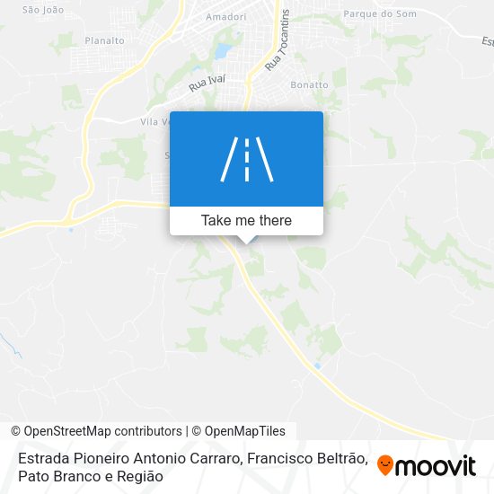 Estrada Pioneiro Antonio Carraro map