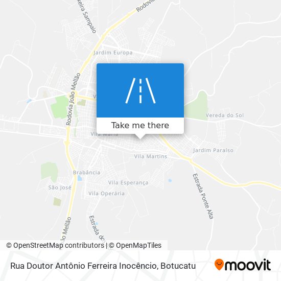 Mapa Rua Doutor Antônio Ferreira Inocêncio