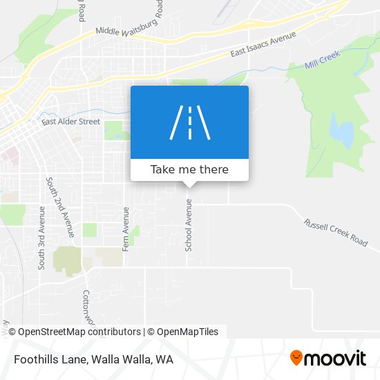 Foothills Lane map