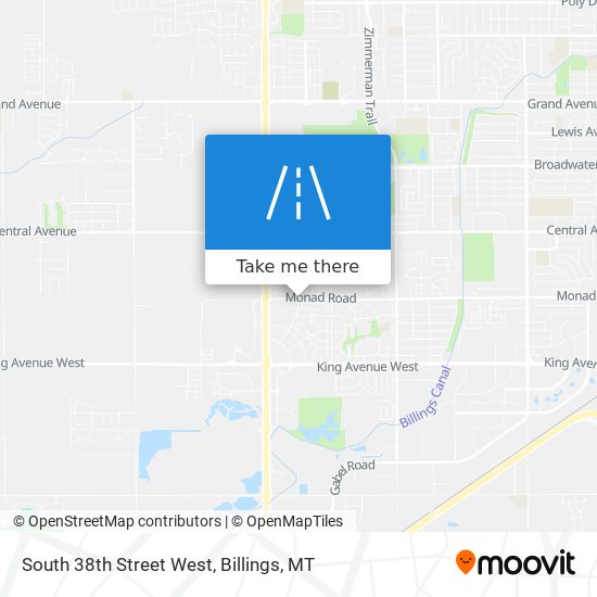 South 38th Street West map