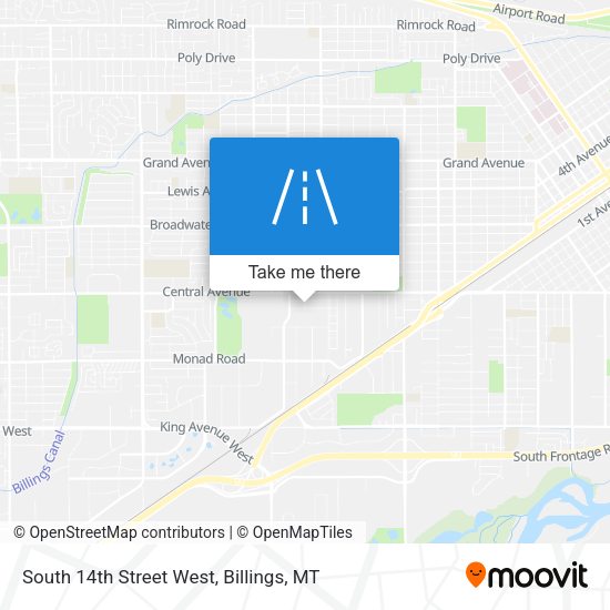 Mapa de South 14th Street West