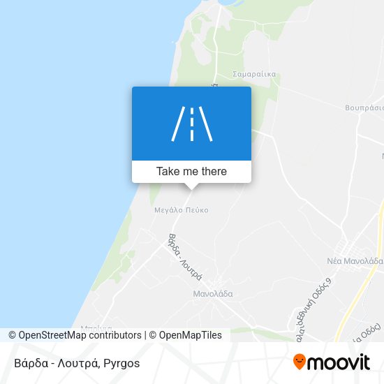 Βάρδα - Λουτρά map