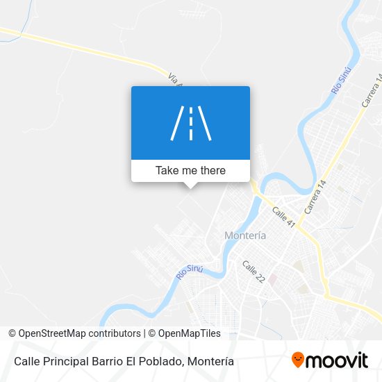 Mapa de Calle Principal Barrio El Poblado