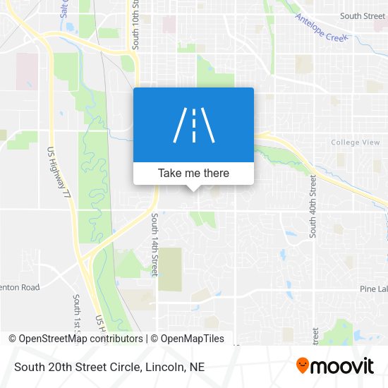 South 20th Street Circle map