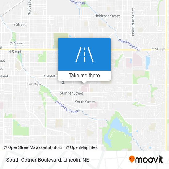 South Cotner Boulevard map