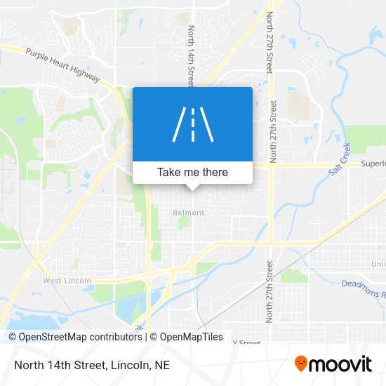 North 14th Street map