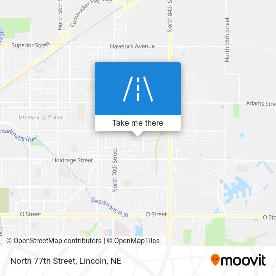 North 77th Street map