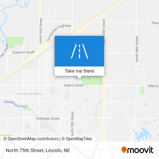 North 75th Street map