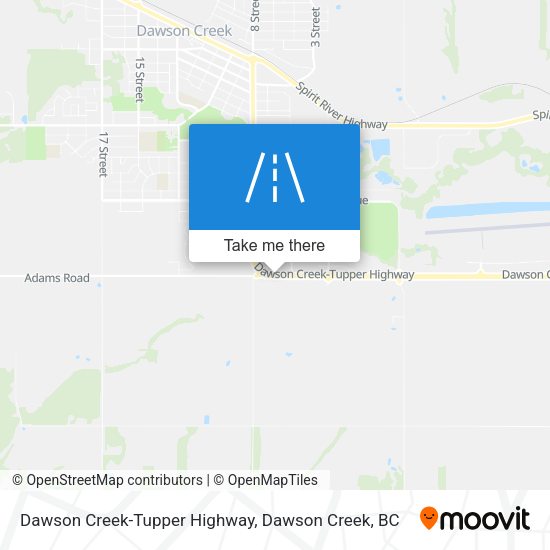 Dawson Creek-Tupper Highway map
