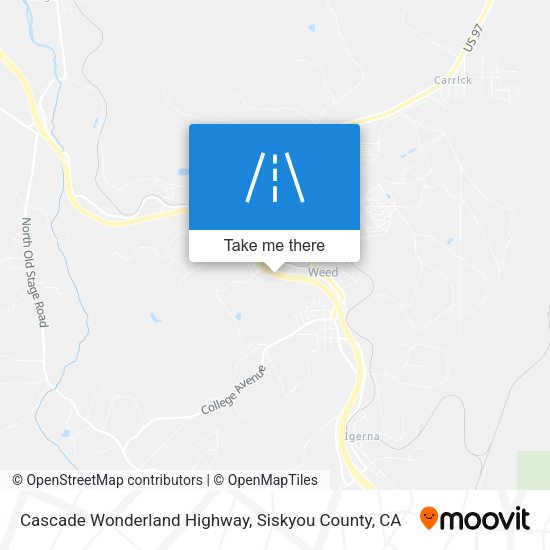 Cascade Wonderland Highway map