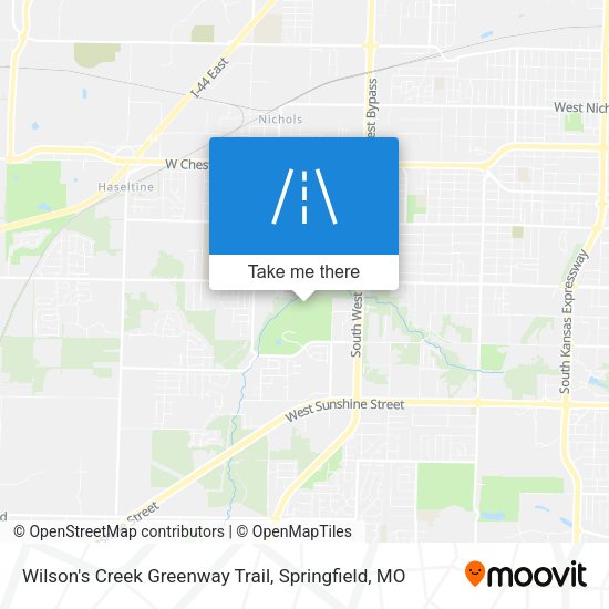 Wilson's Creek Greenway Trail map
