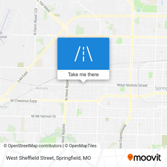 West Sheffield Street map