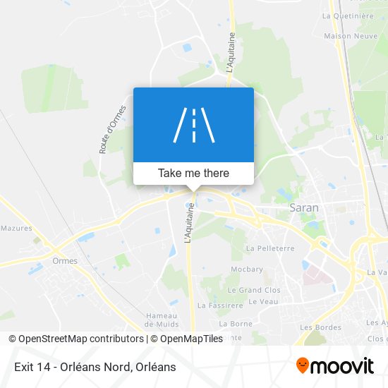 Mapa Exit 14 - Orléans Nord