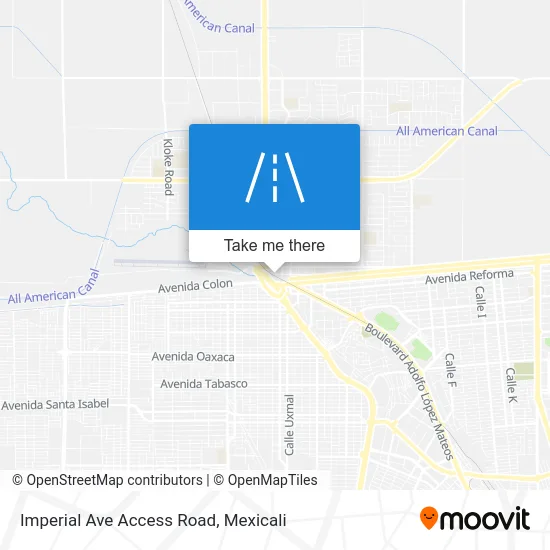 Imperial Ave Access Road map