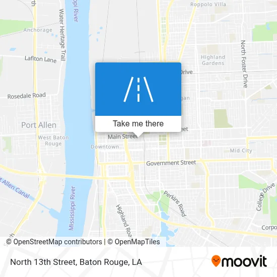 North 13th Street map