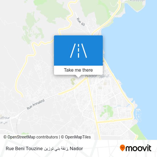 Rue Beni Touzine زنقة بني توزين map