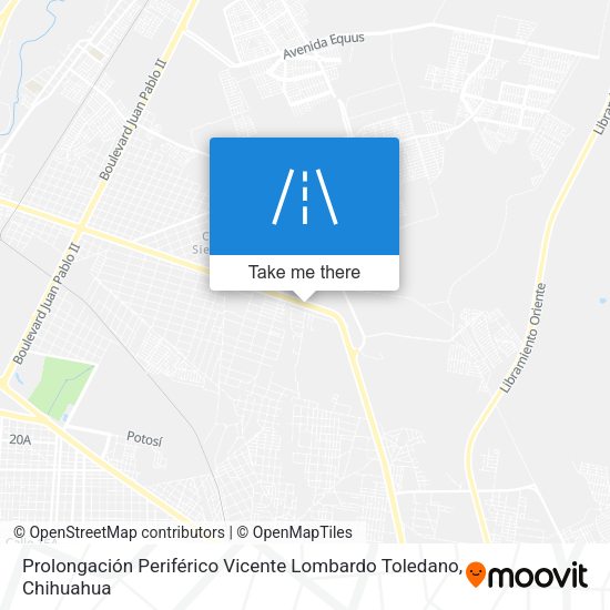 Prolongación Periférico Vicente Lombardo Toledano map