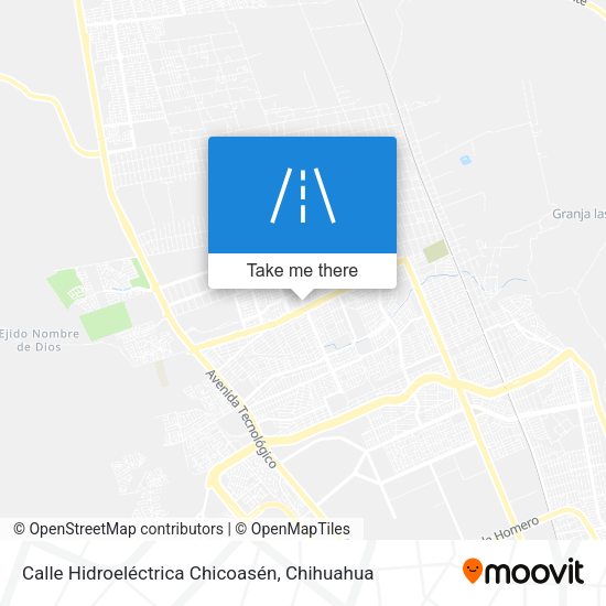 Calle Hidroeléctrica Chicoasén map