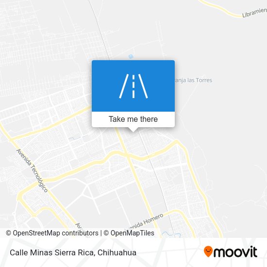 Calle Minas Sierra Rica map