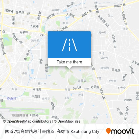 國道7號高雄路段計畫路線 map