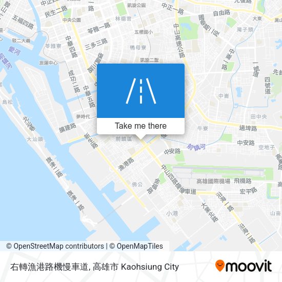 右轉漁港路機慢車道 map