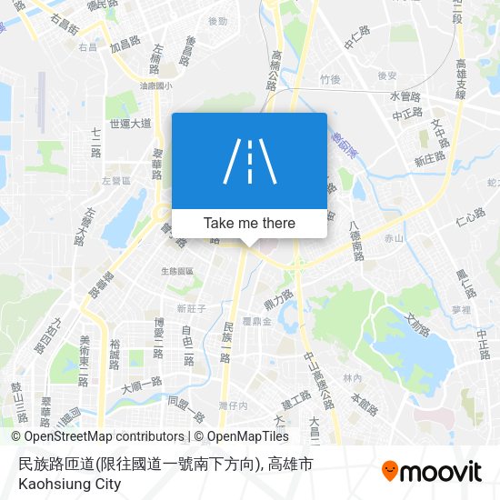 民族路匝道(限往國道一號南下方向)地圖